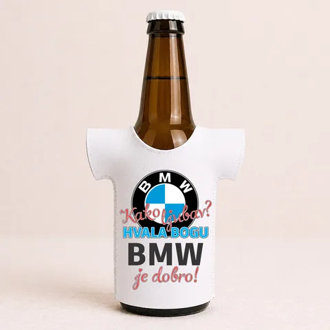 Kako ljubav Hvala bogu BMW je dobro - Majica za flaše