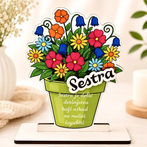 Drveni ukrasni stalak – Sestra