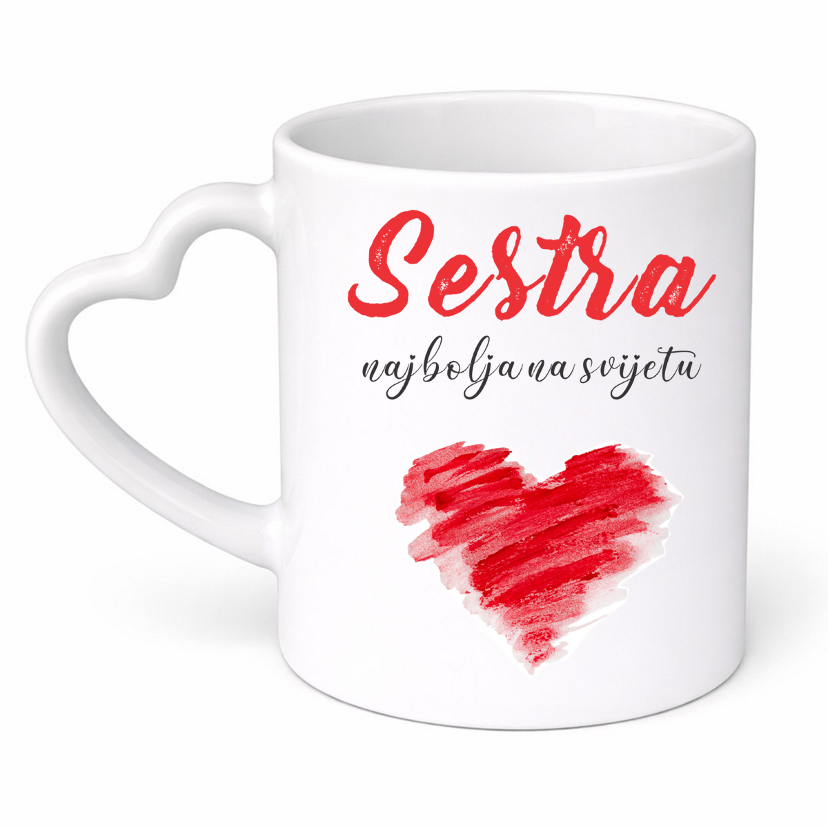 Sestra najbolja na svijetu - Šolja srce – prikaz izdelka