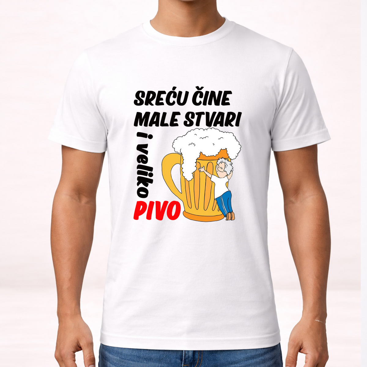 Srecu cine male stvari i veliko pivo - Majica – prikaz proizvoda